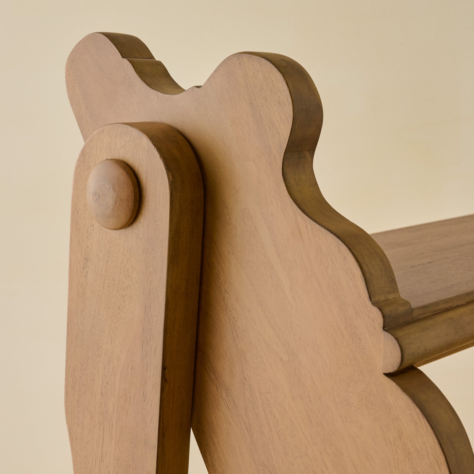 Vintage Inspired Plant Stand close up of carved wood detailing