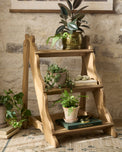 Vintage Inspired Plant Stand in a room with potted plants on each step