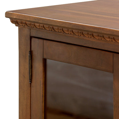 Annette Media Console close up of etched wood detail