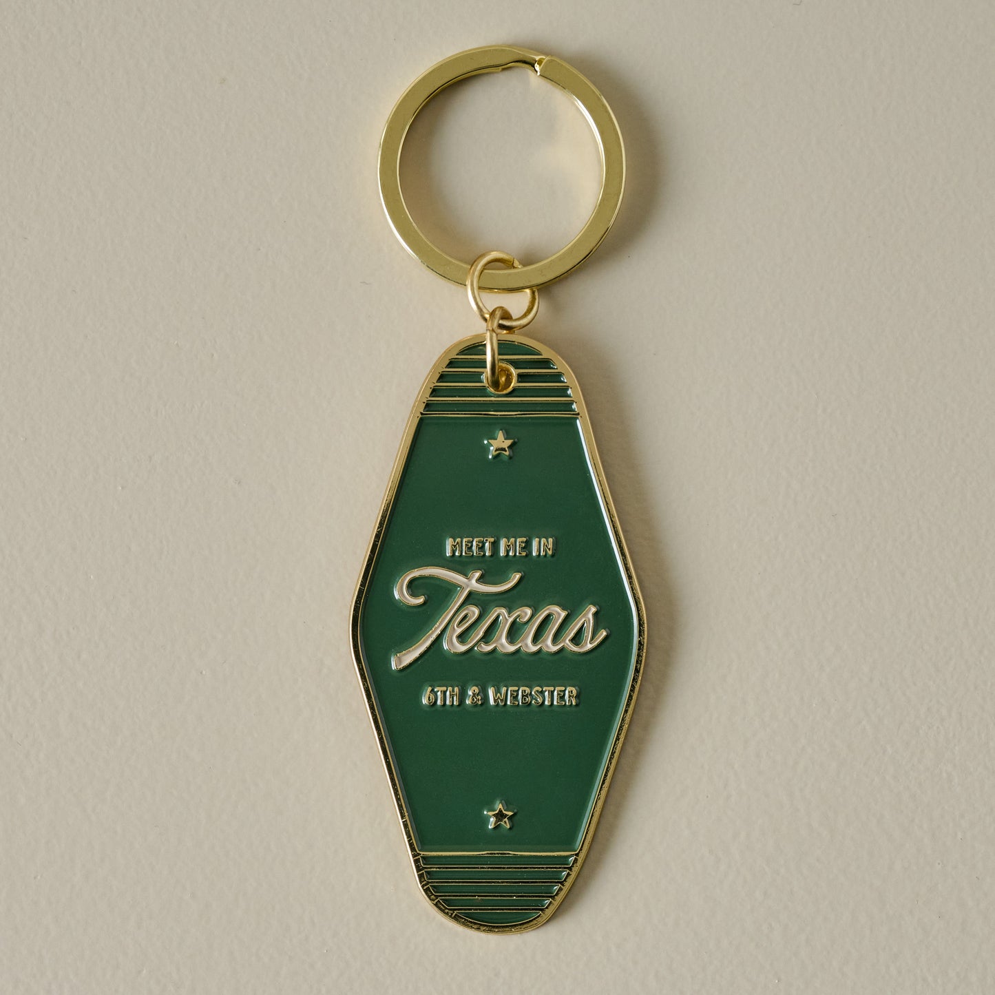 Meet Me in Texas Enamel Hotel Keytag Keychain