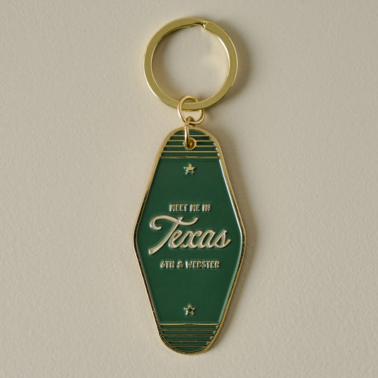 Meet Me in Texas Enamel Hotel Keytag Keychain