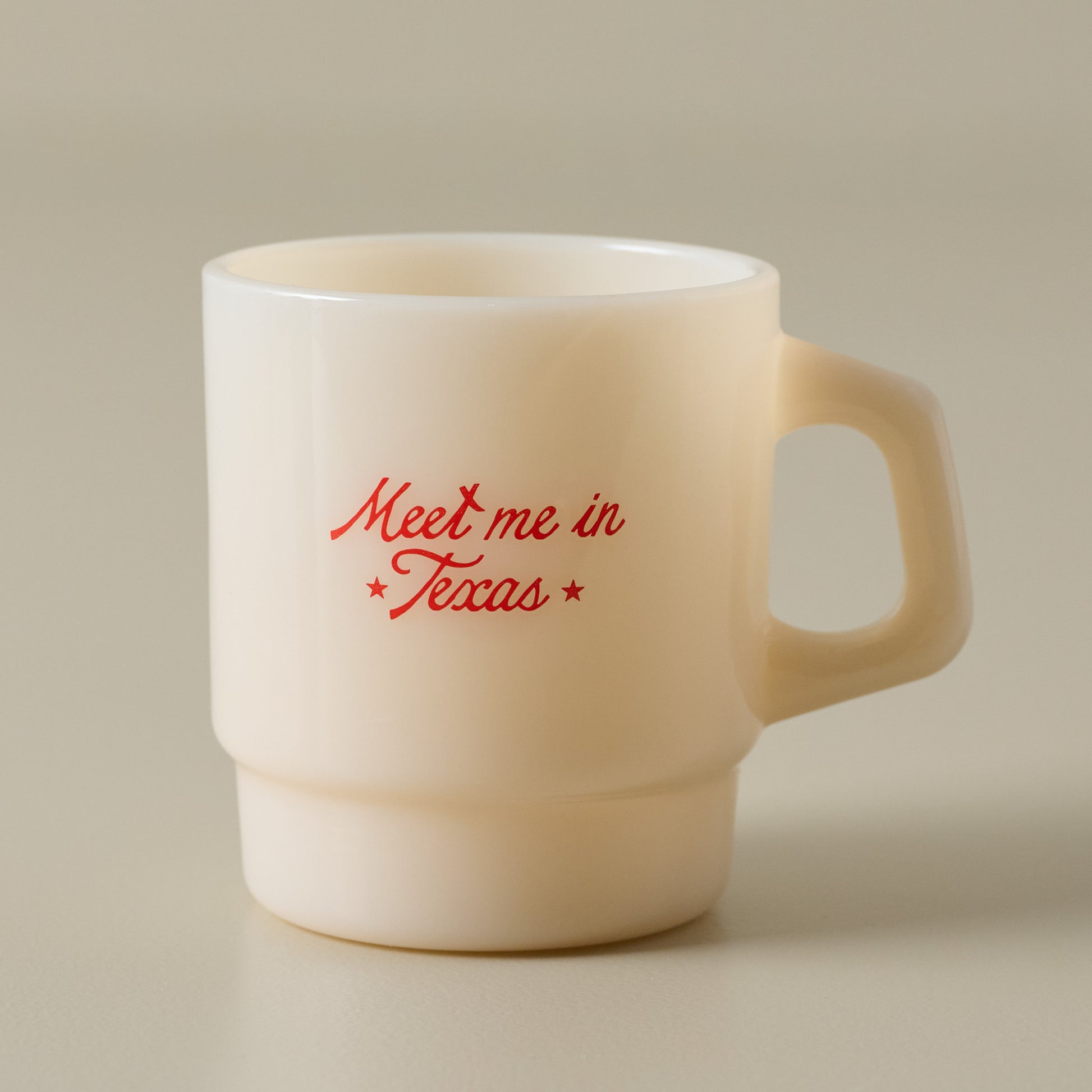 Magnolia Meet Me in Texas Beige Milk Glass Mug