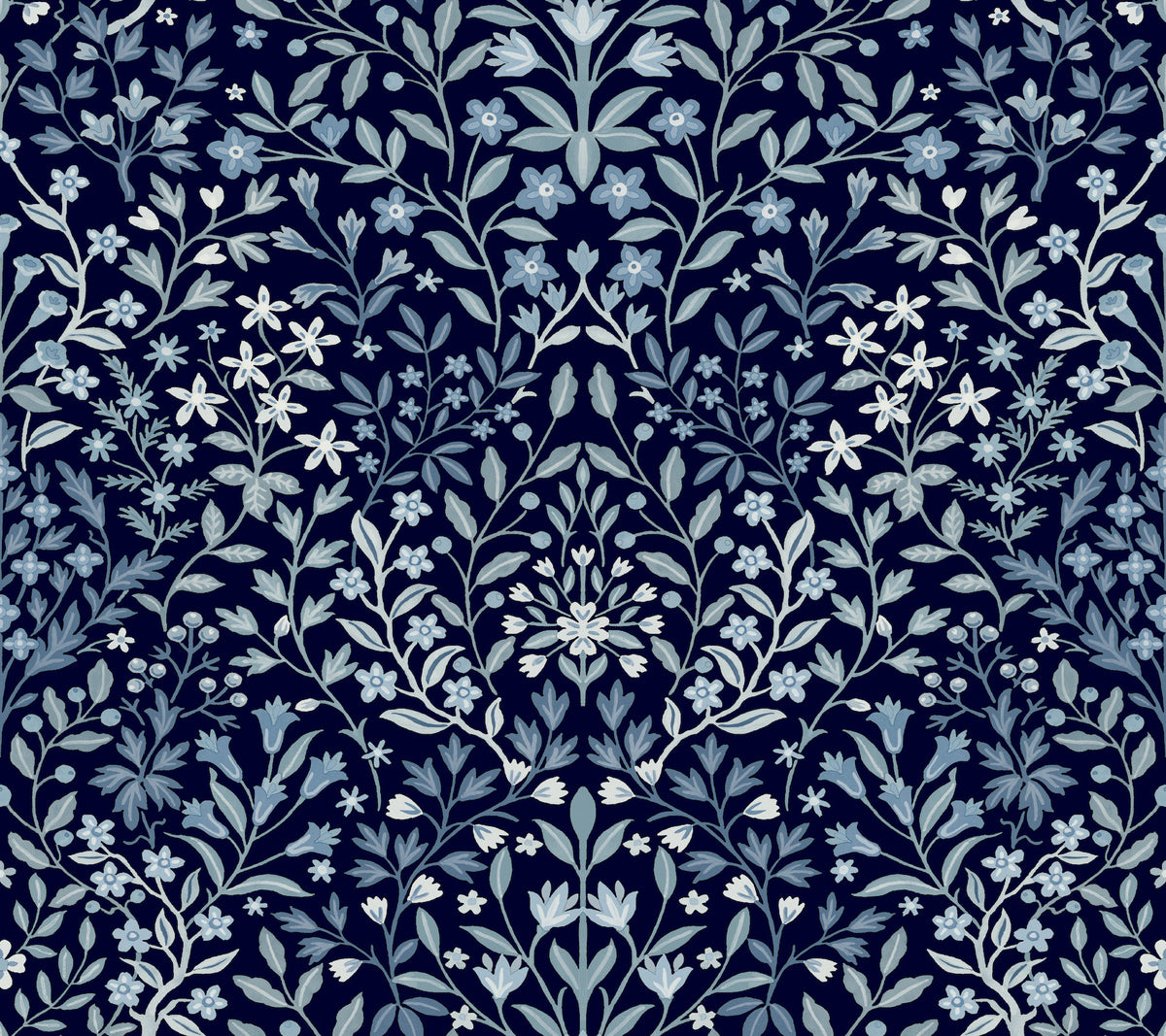 Garden Terrace Wallpaper in blue