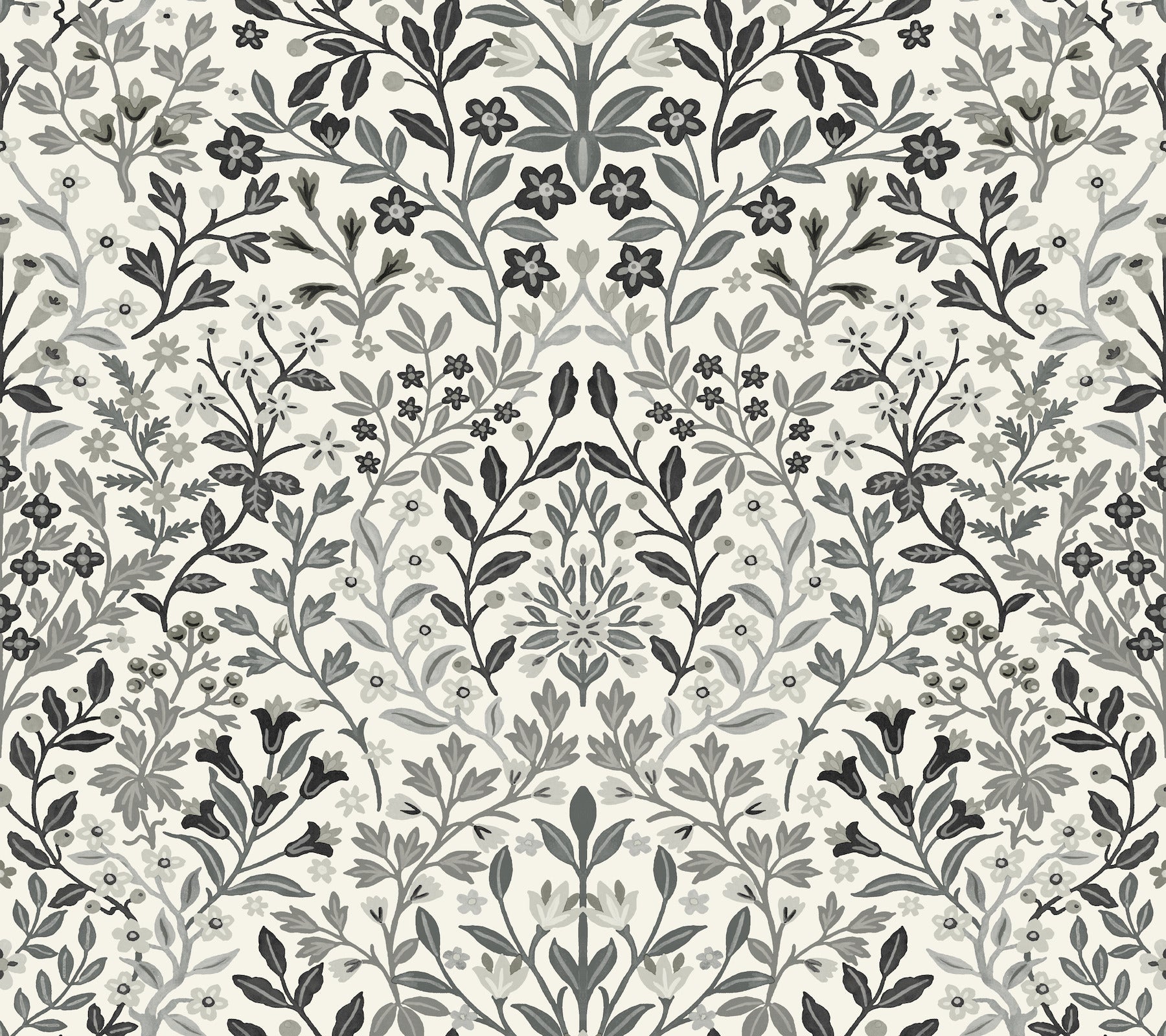Garden Terrace Wallpaper in black and white