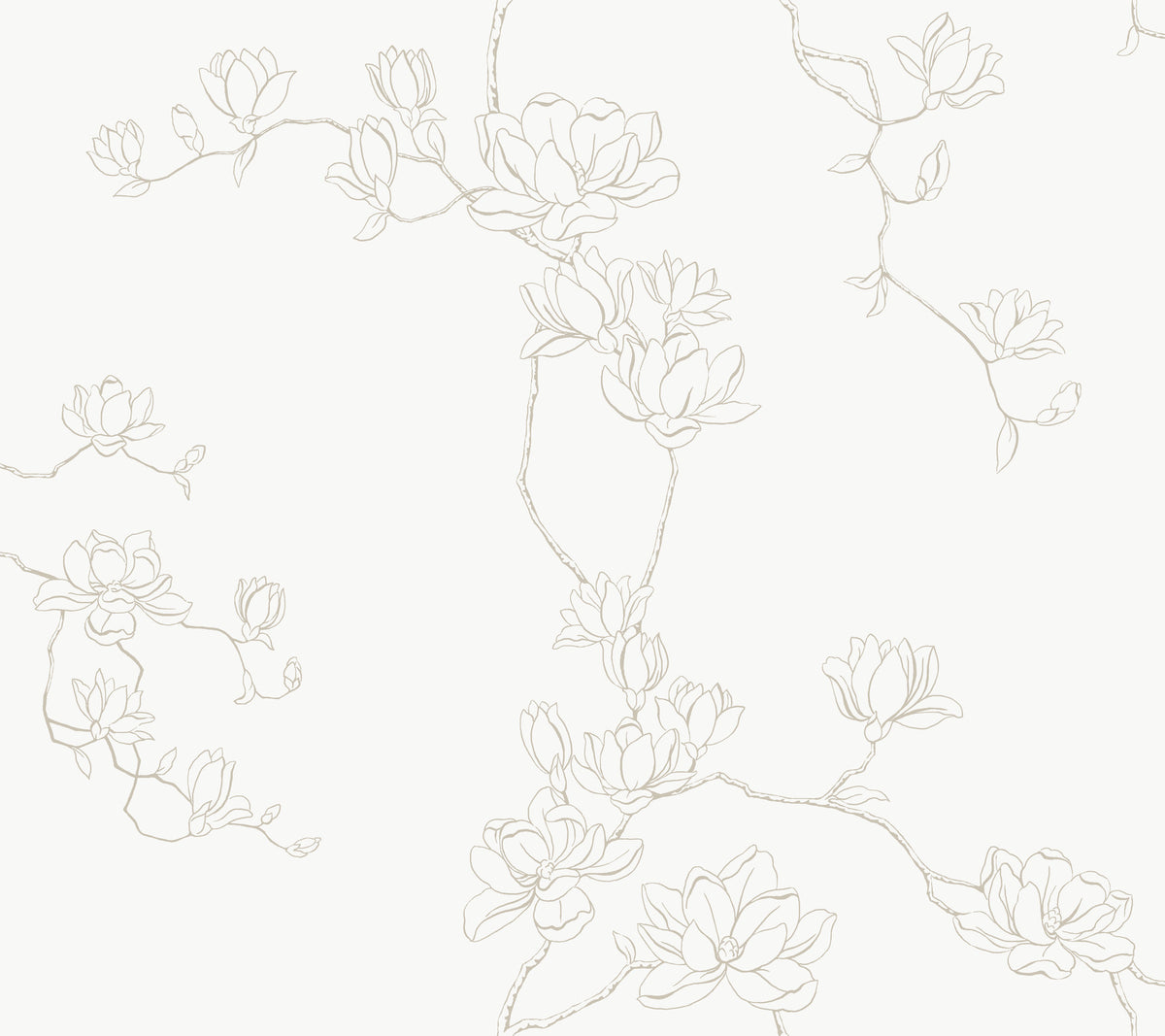 Magnolia Branches Wallpaper in beige