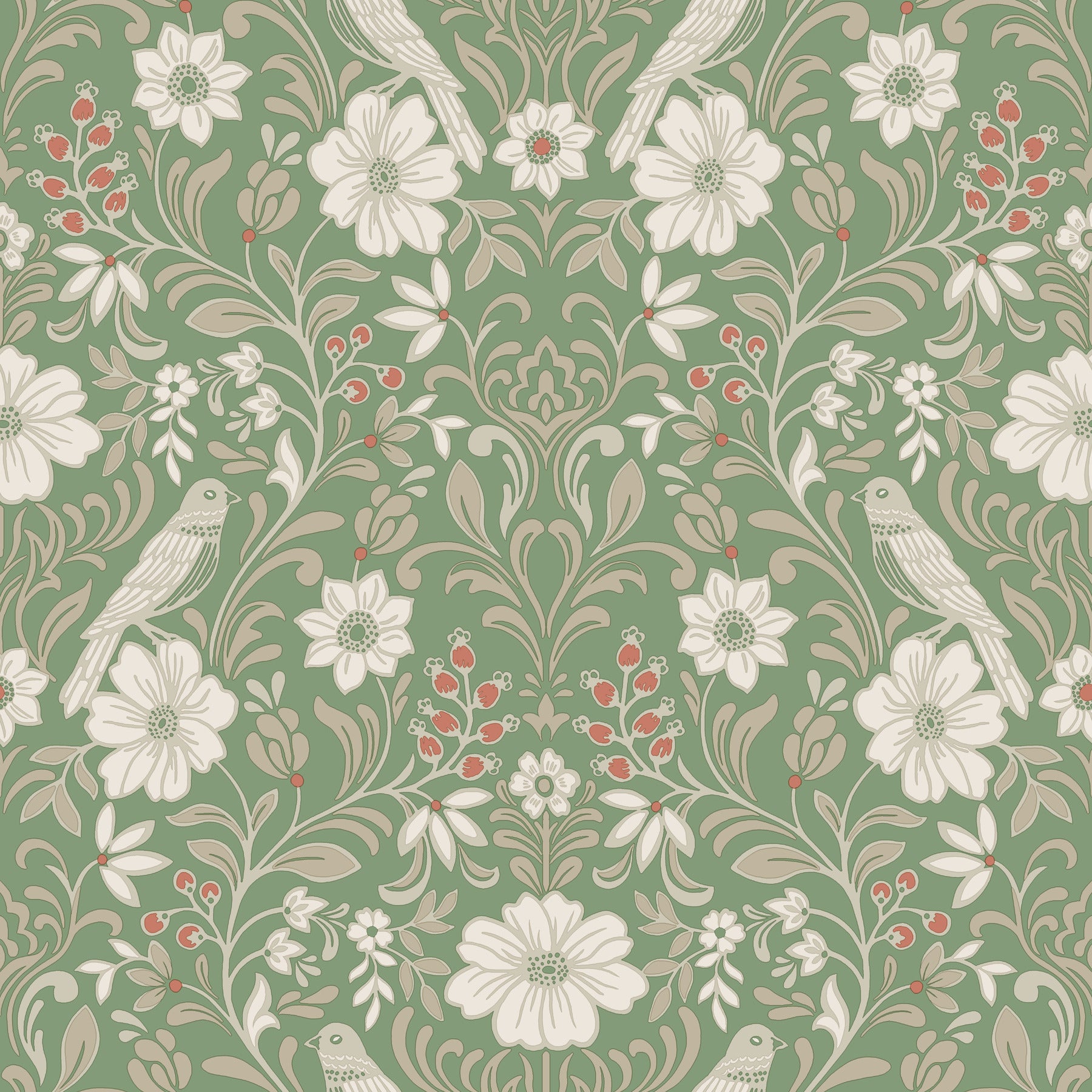 Colette Wallpaper in bright green