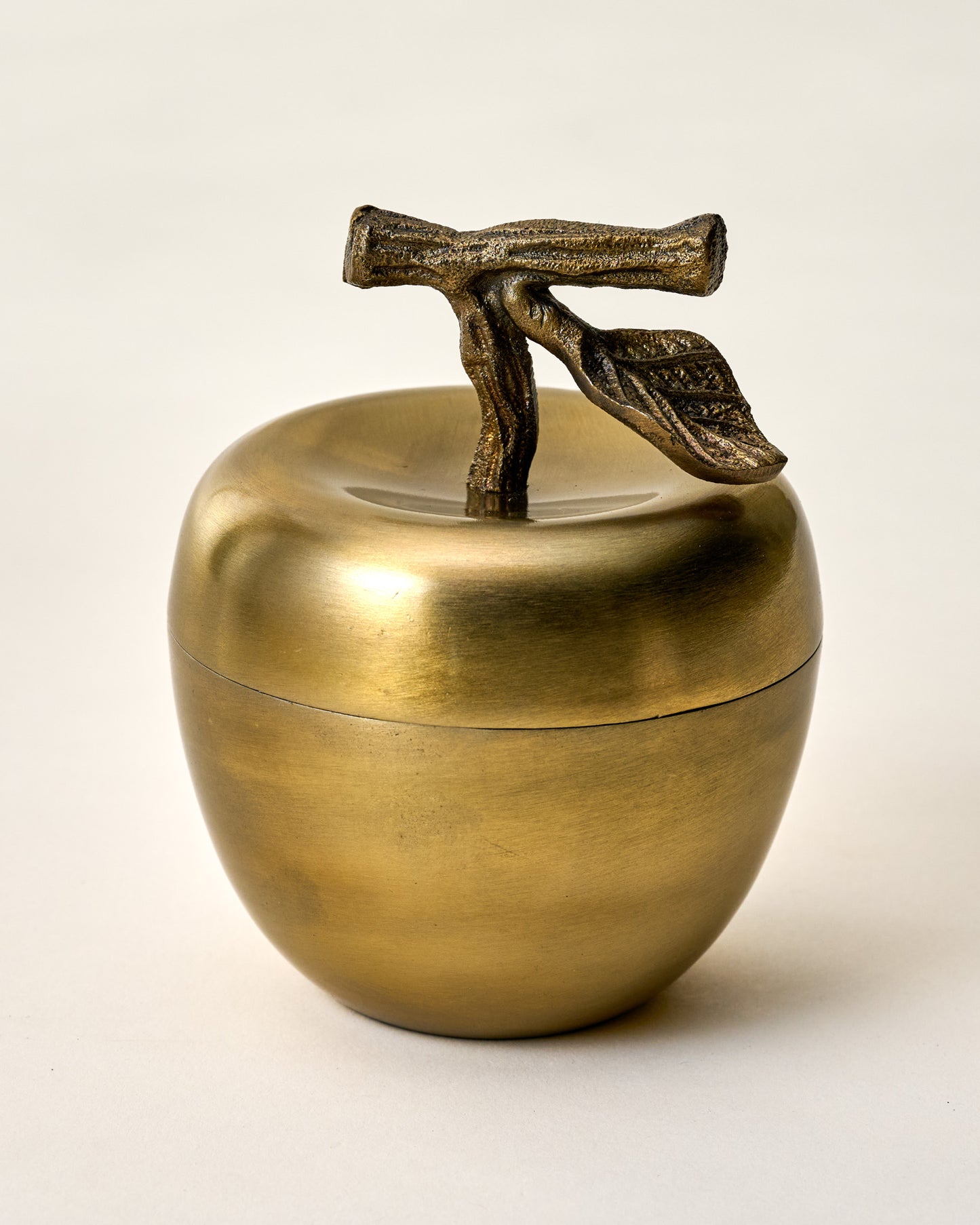 Antique Brass Apple Candle