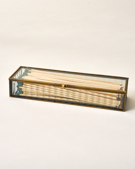 Glass & Brass Matchstick Holder