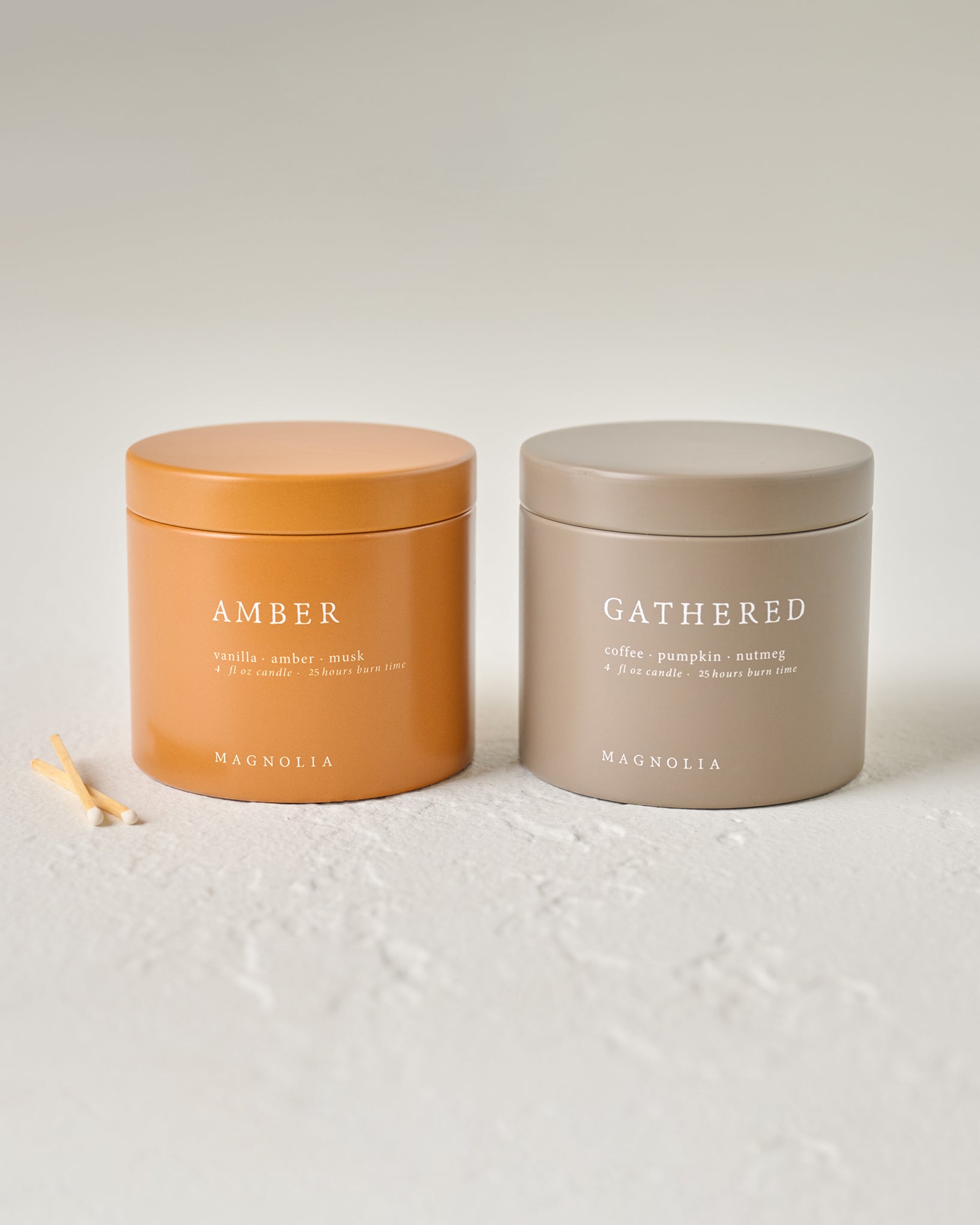 Magnolia Gathered and Amber Candle Tin Bundle