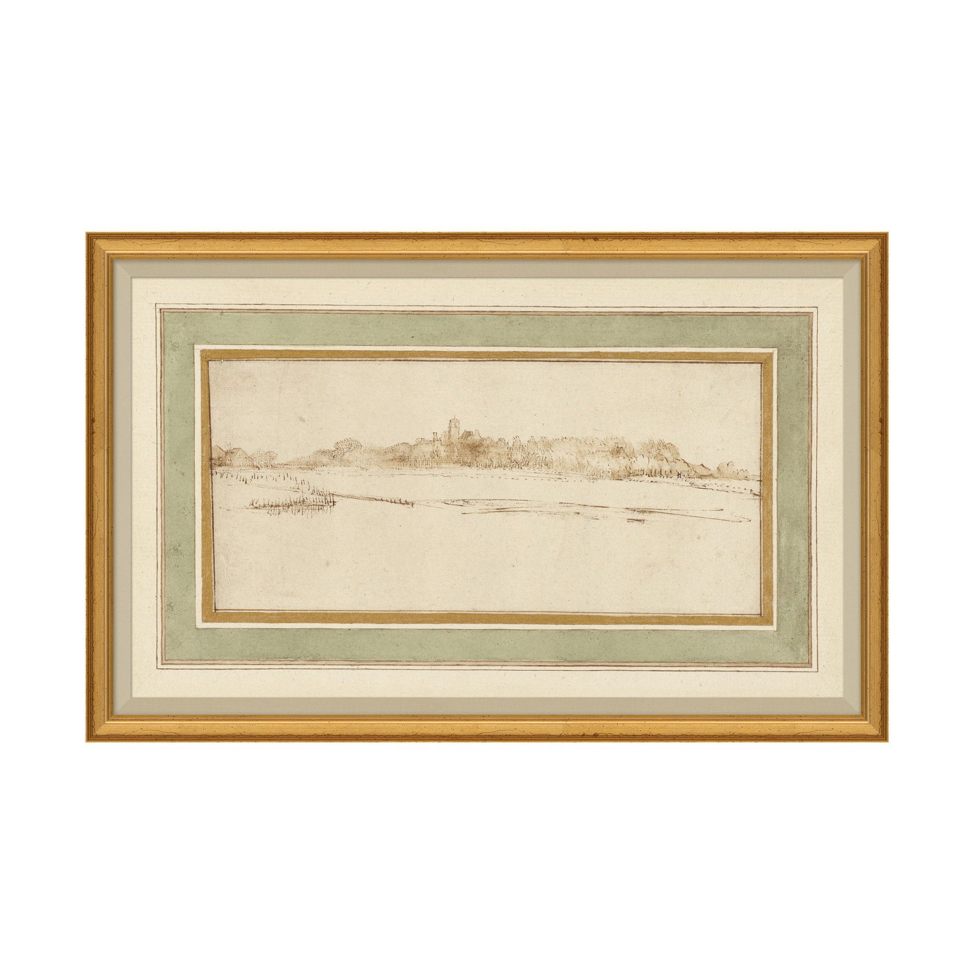 Rural Countryside Etching