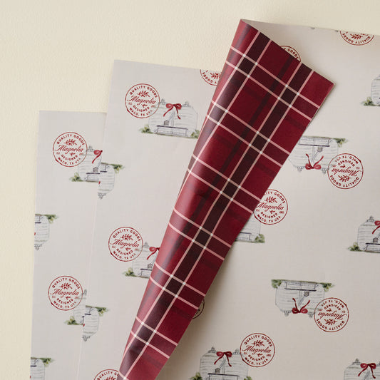 Home Again Red Plaid Wrapping Sheets