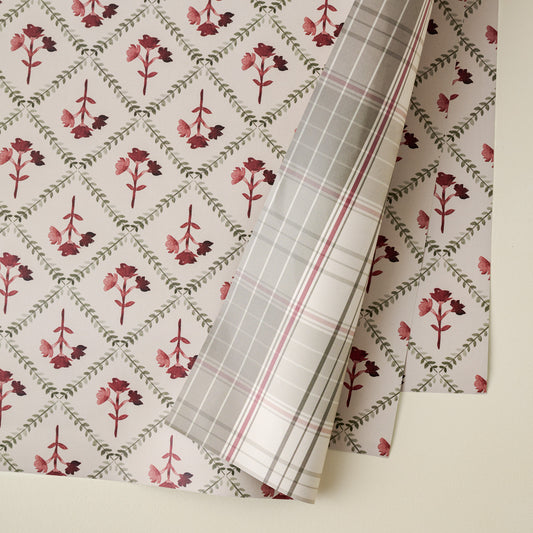 Settle In Block Print Green Plaid Wrapping Sheets
