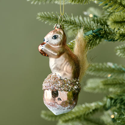 Splendid Squirrel Ornament shown on tree