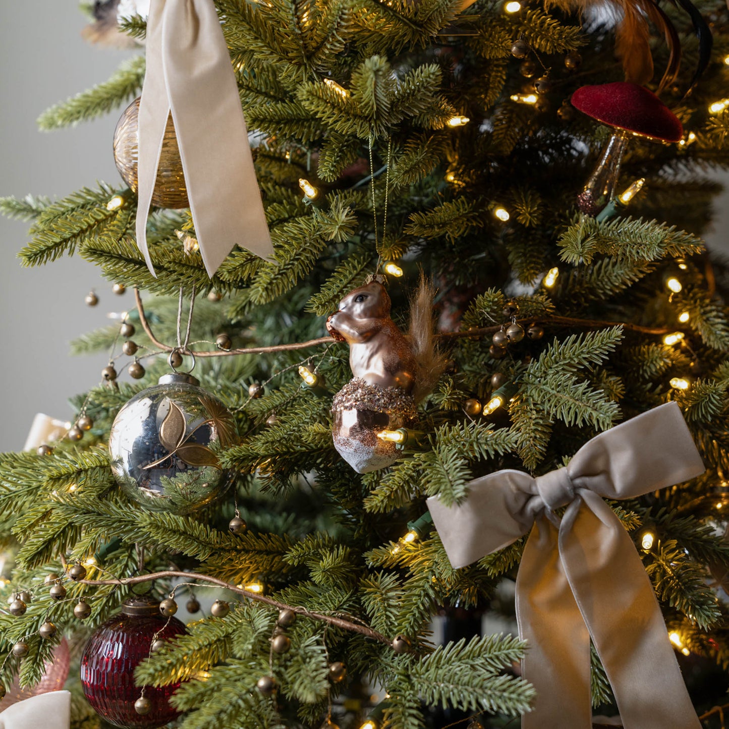Splendid Squirrel Ornament on a tree