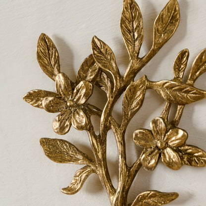 Brass Blooms Wall Hook up close