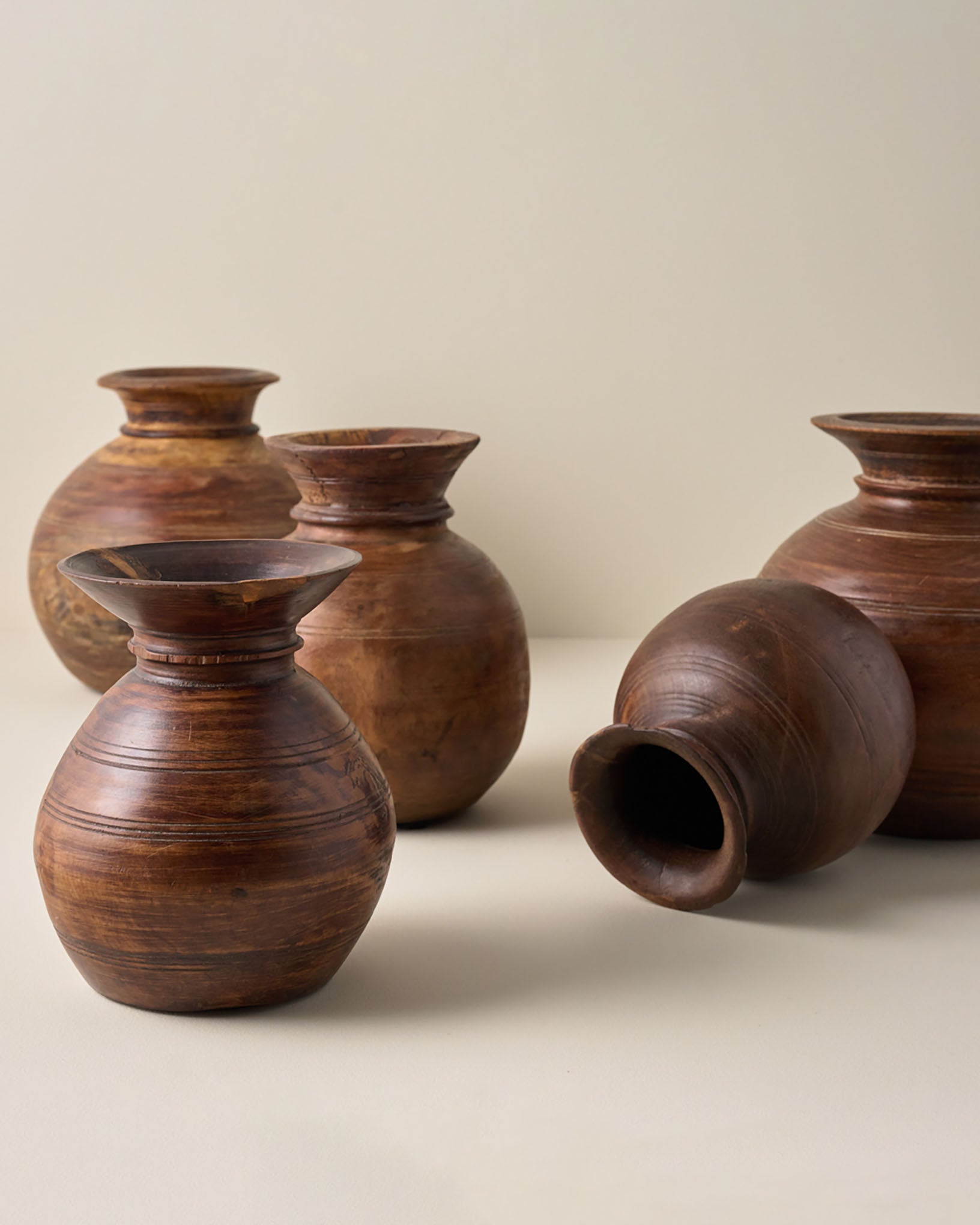 Theo Aged Wood Vases