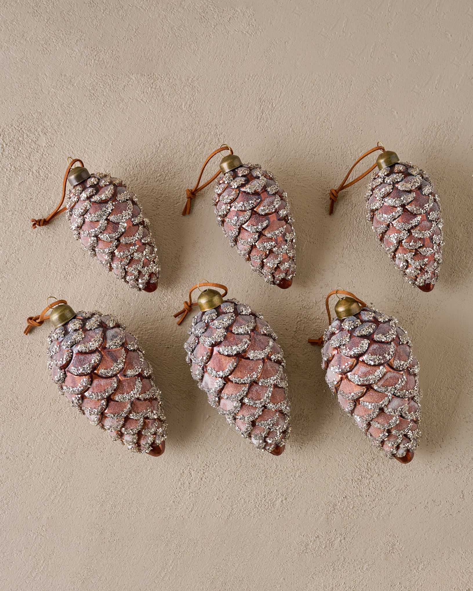 Glitter Pinecone Ornament, Set of 6 – Magnolia