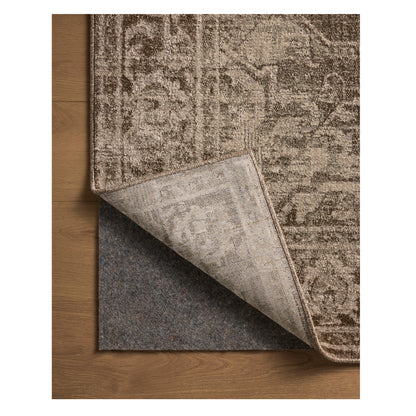 Mona Cocoa Stone Rug corner flipped backward