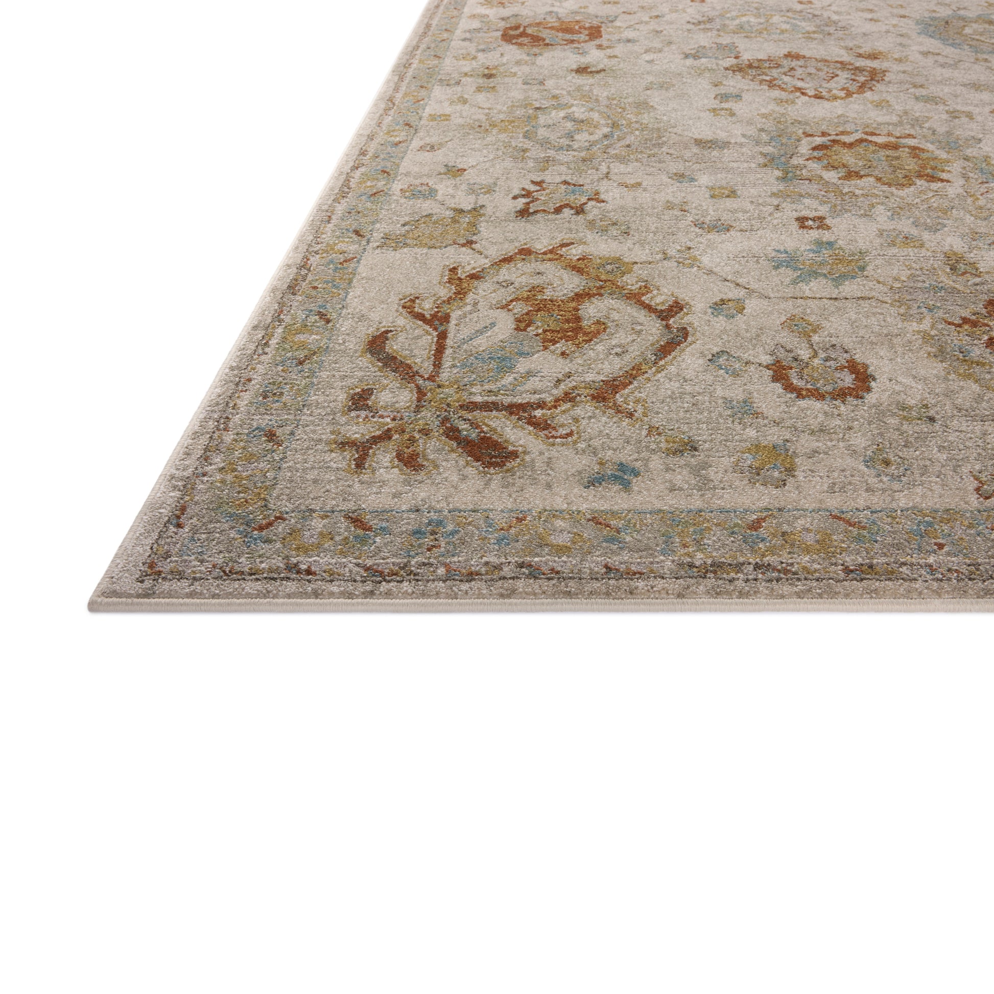 Mona Oatmeal Multi Rug close up of corner