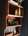 Quinn Wooden Dish Cabinet shown holding art supplies