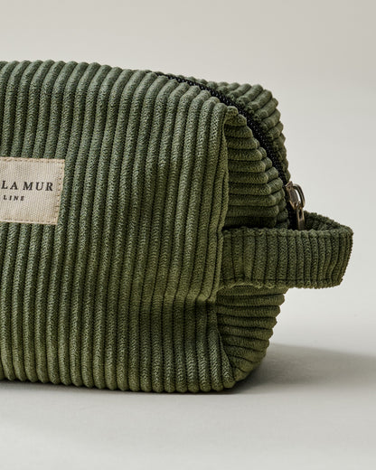 Zip Top Green Square Toiletry Bag