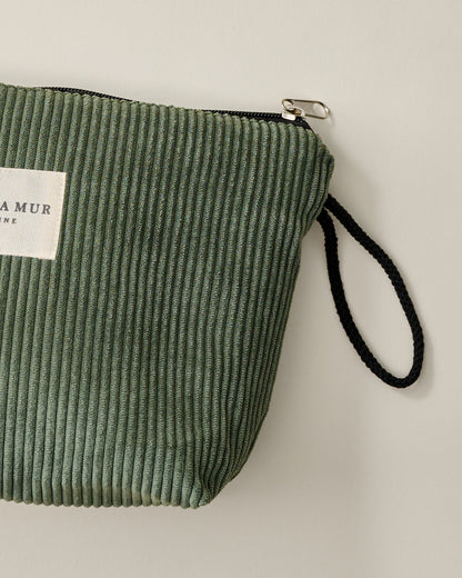 Zip Top Green Toiletry Pouch