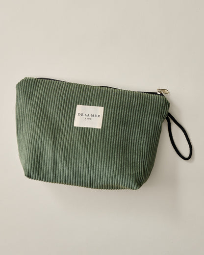 Zip Top Green Toiletry Pouch
