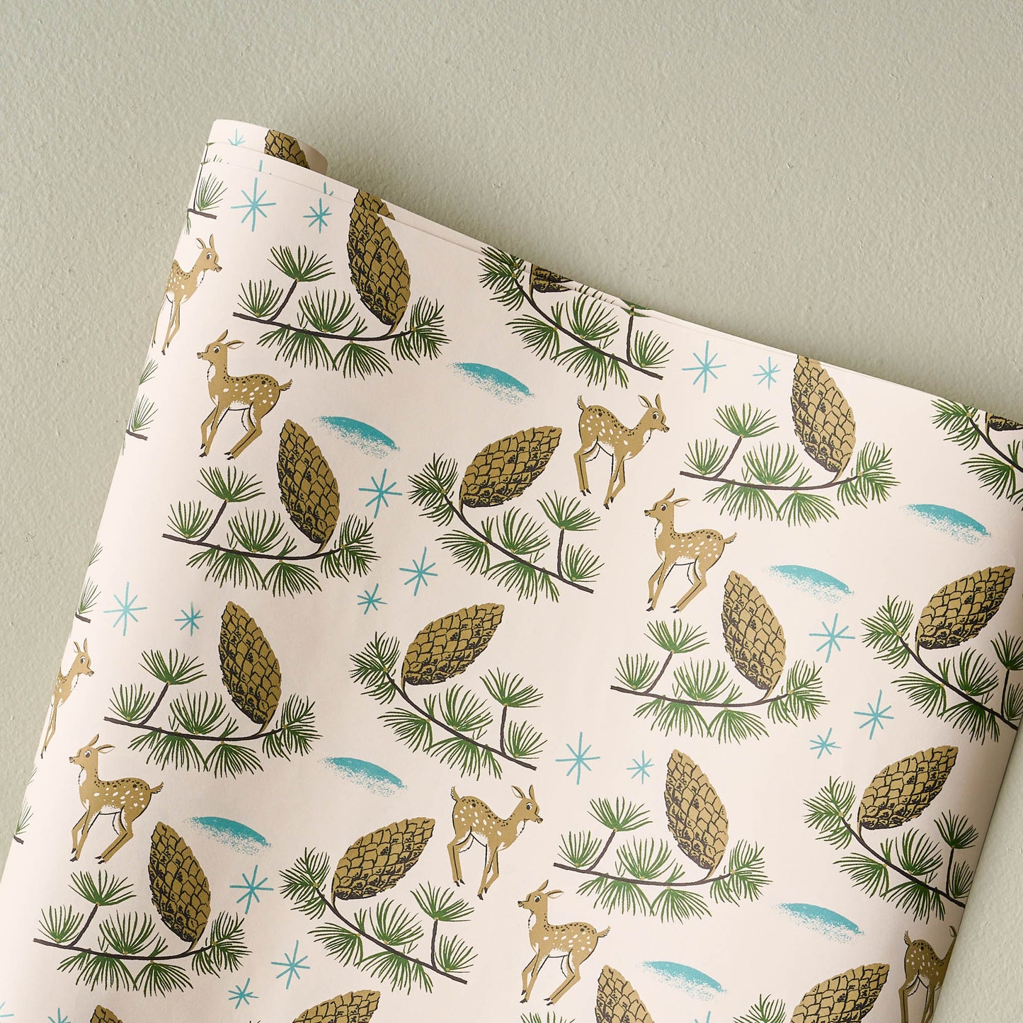 Deer and Pinecones Wrapping Paper Sheets
