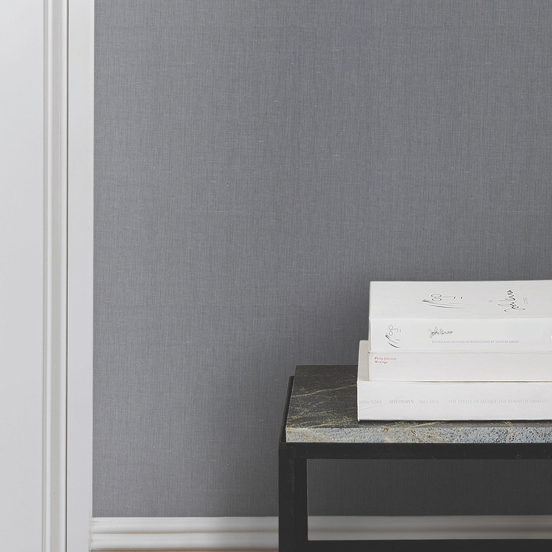 Crosshatch String Wallpaper in Navy