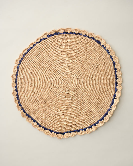 Aura Blue Edge Natural Placemat