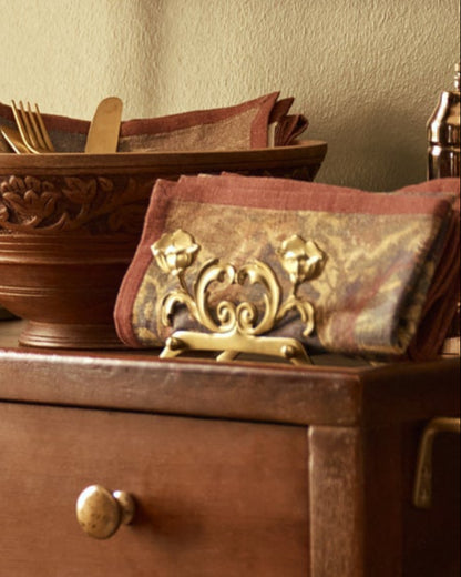 Antique Brass Tulip Card Holder