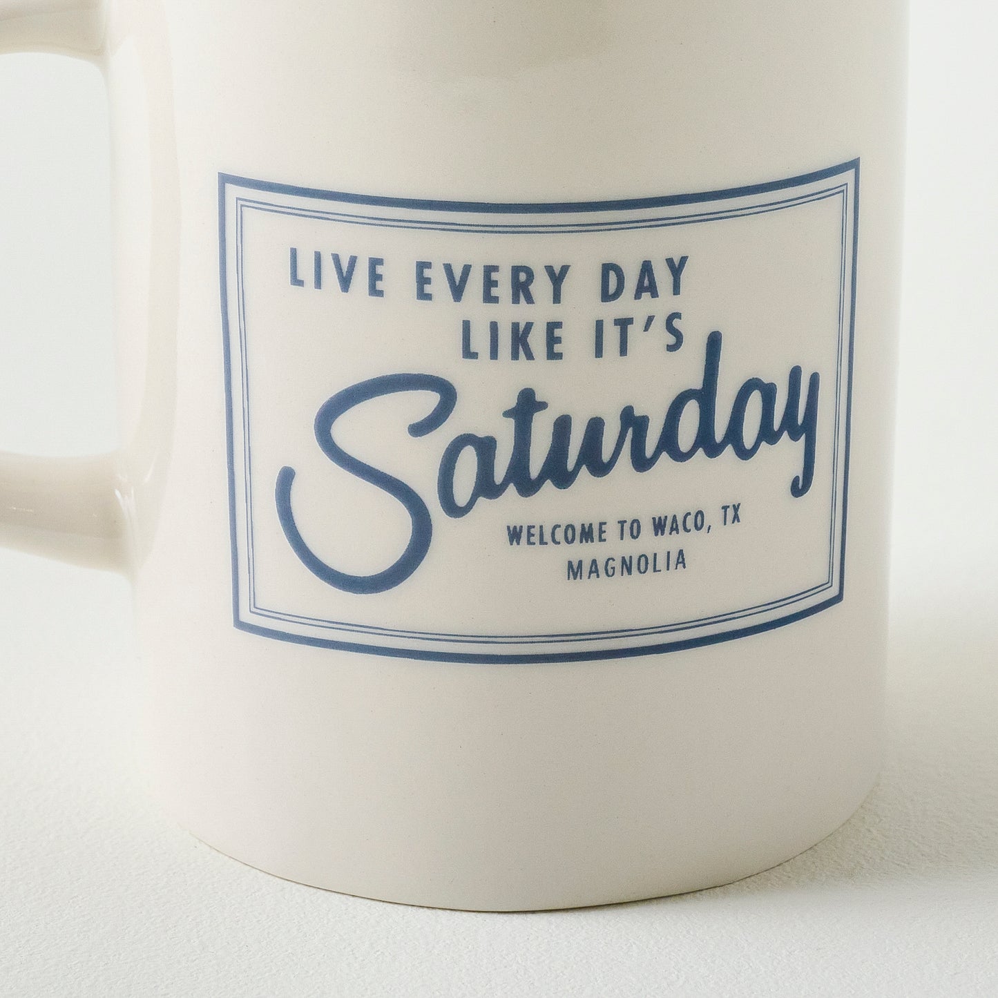 No.16 Saturday at the Silos Stoneware Mug up close