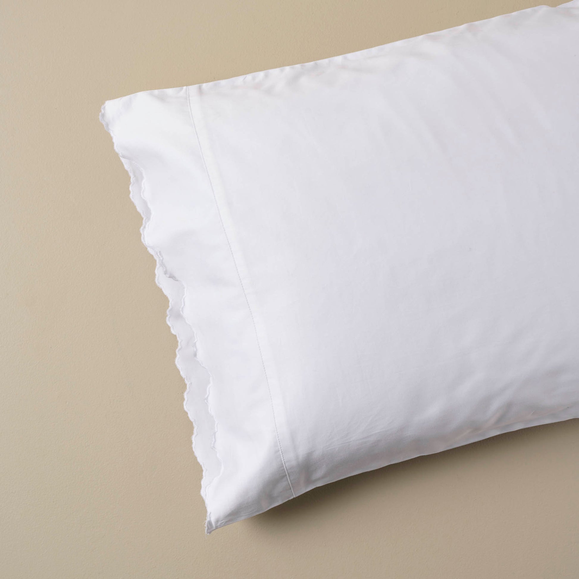 Pillow sham from Optic White Scalloped Edge Sheet Set