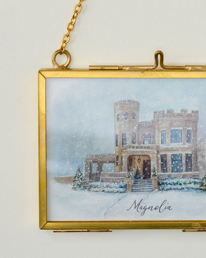 Magnolia Castle Mini Framed Ornament by Tabitha Paige