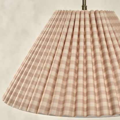 Odette Swivel Plug-in Sconce Gingham Shade up close