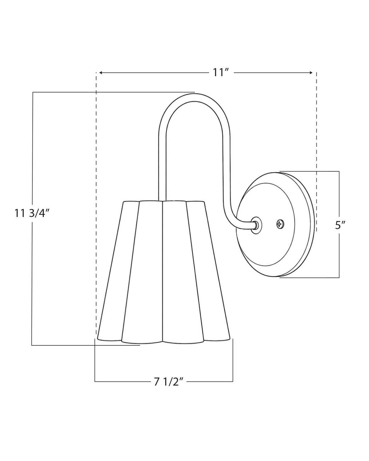 Odette Linen Scallop Wired Sconce