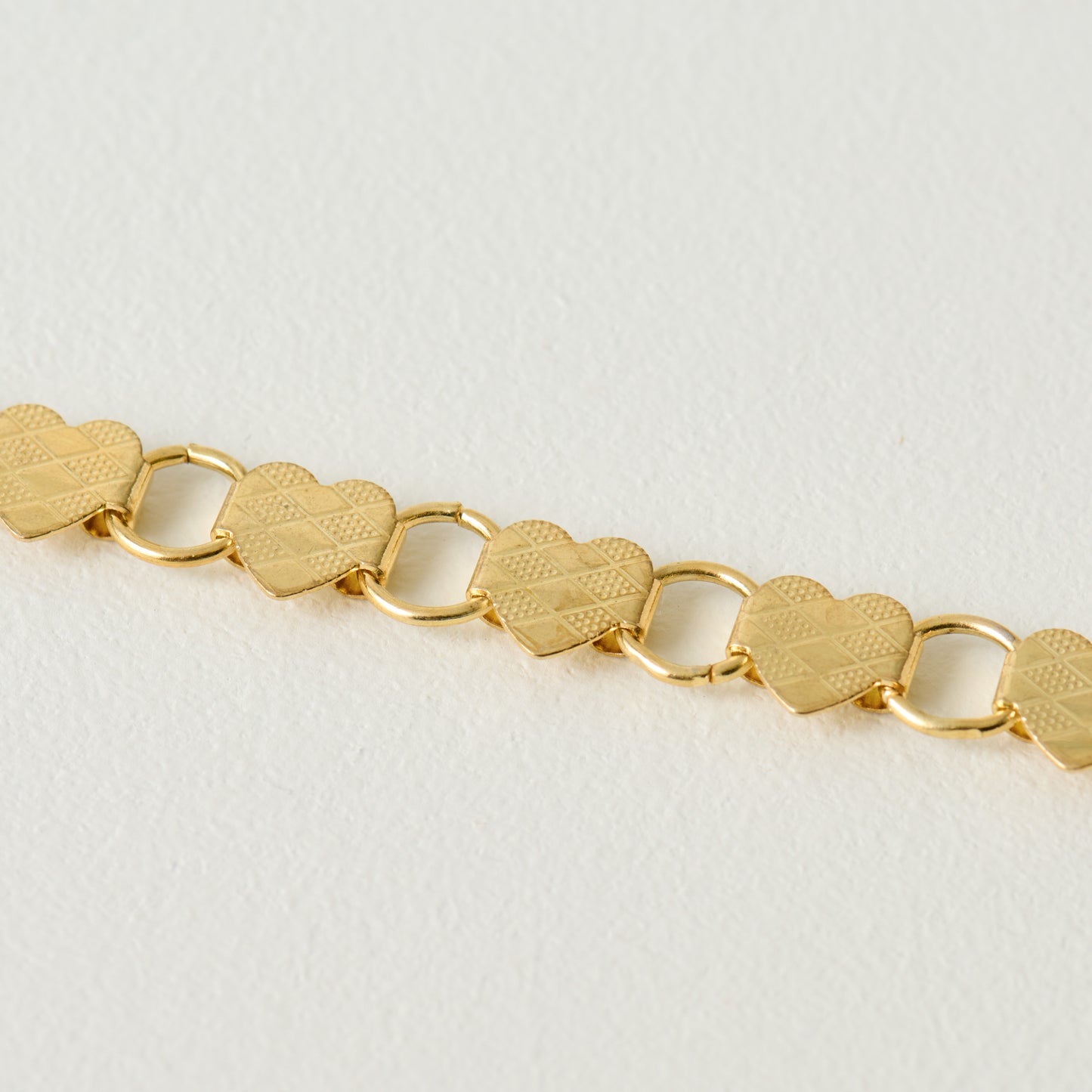 Gold Heart Brass Bracelet