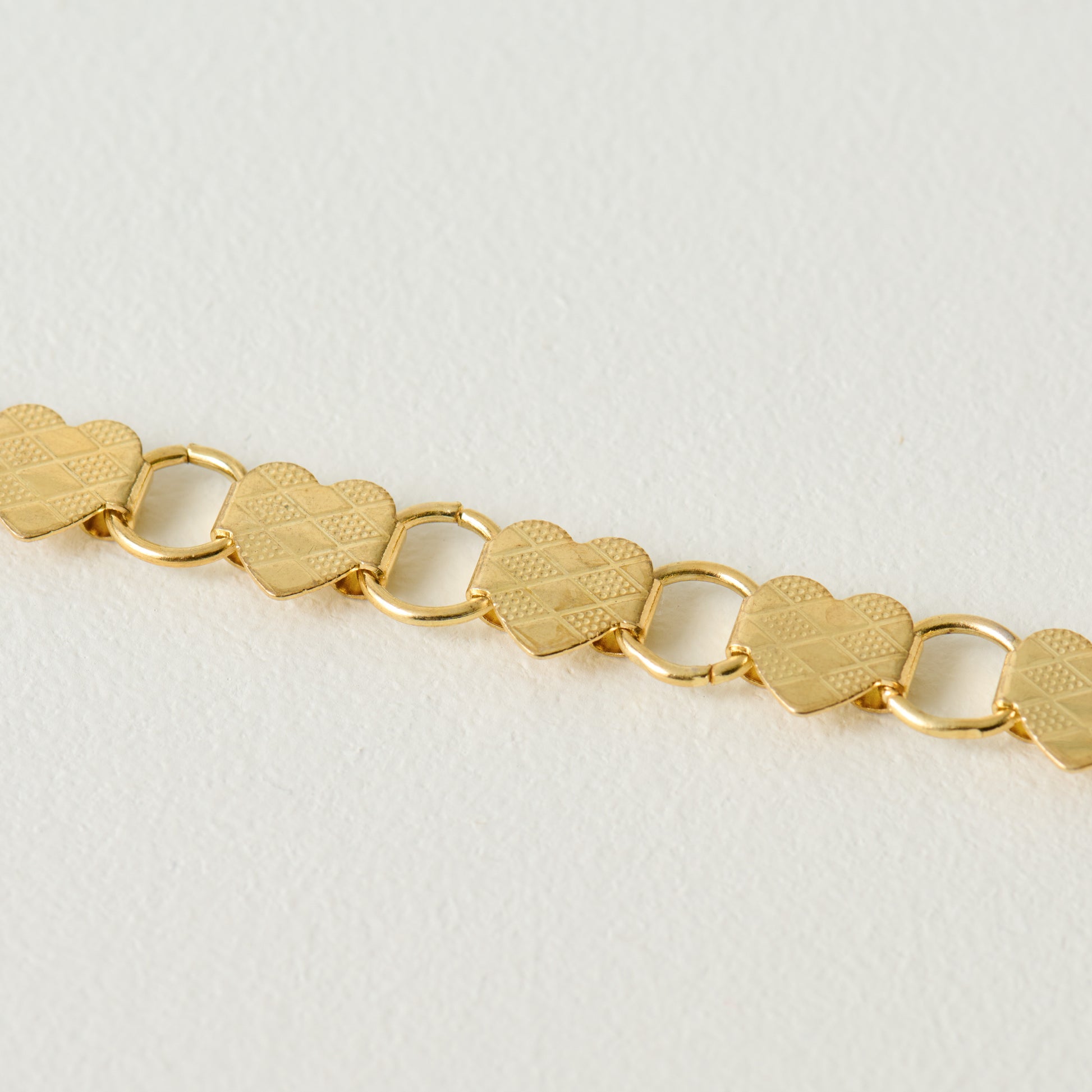 Gold Heart Brass Bracelet