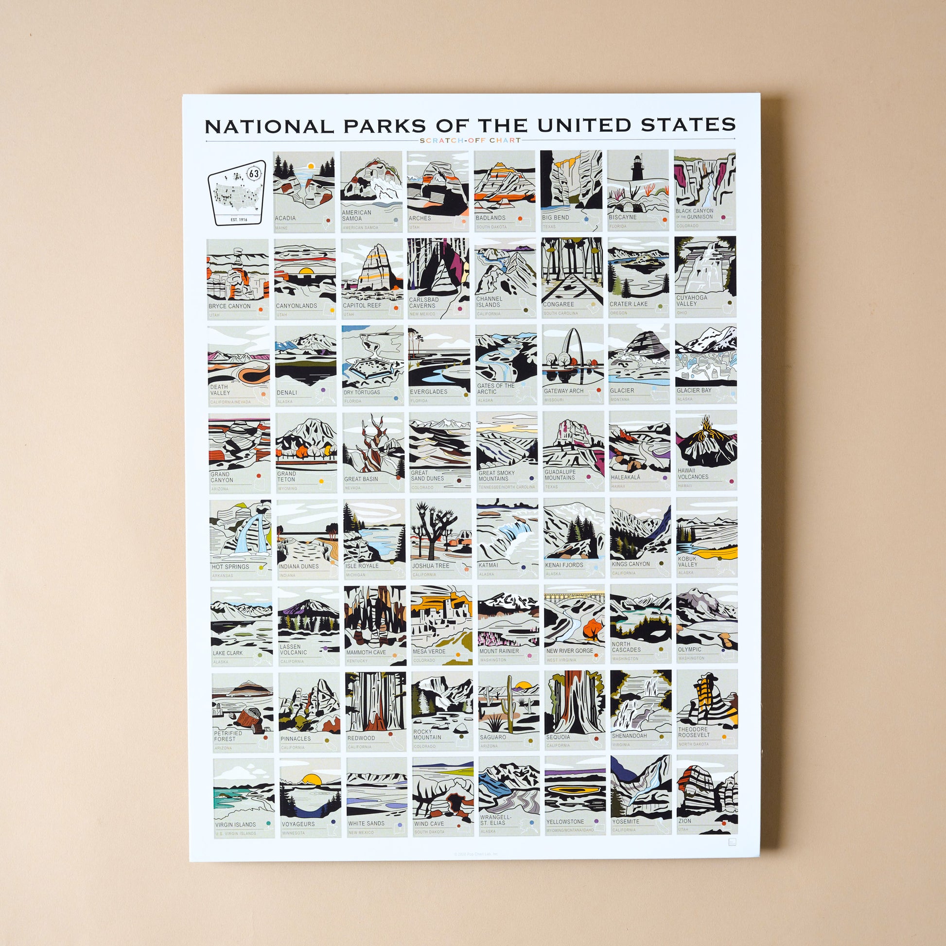 National Parks Scratch Off Chart Magnolia National Parks Scratch Off Chart Magnolia