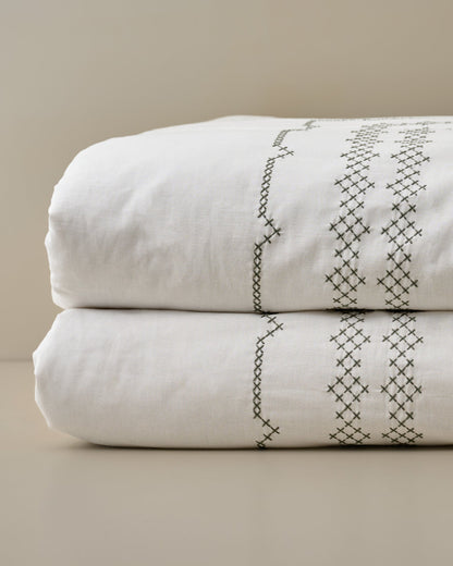 Daphne Cross-Stitch Duvet Cover