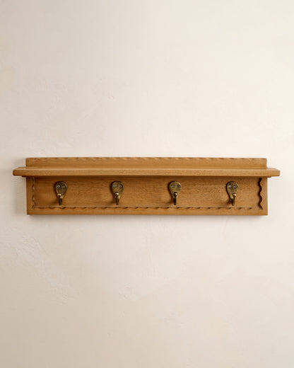 Wade Wood Wall Shelf with Hooks