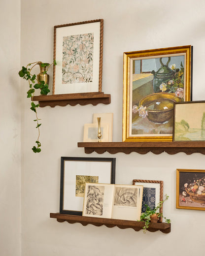 Abigail Vintage Inspired Picture Ledges shown with wall art