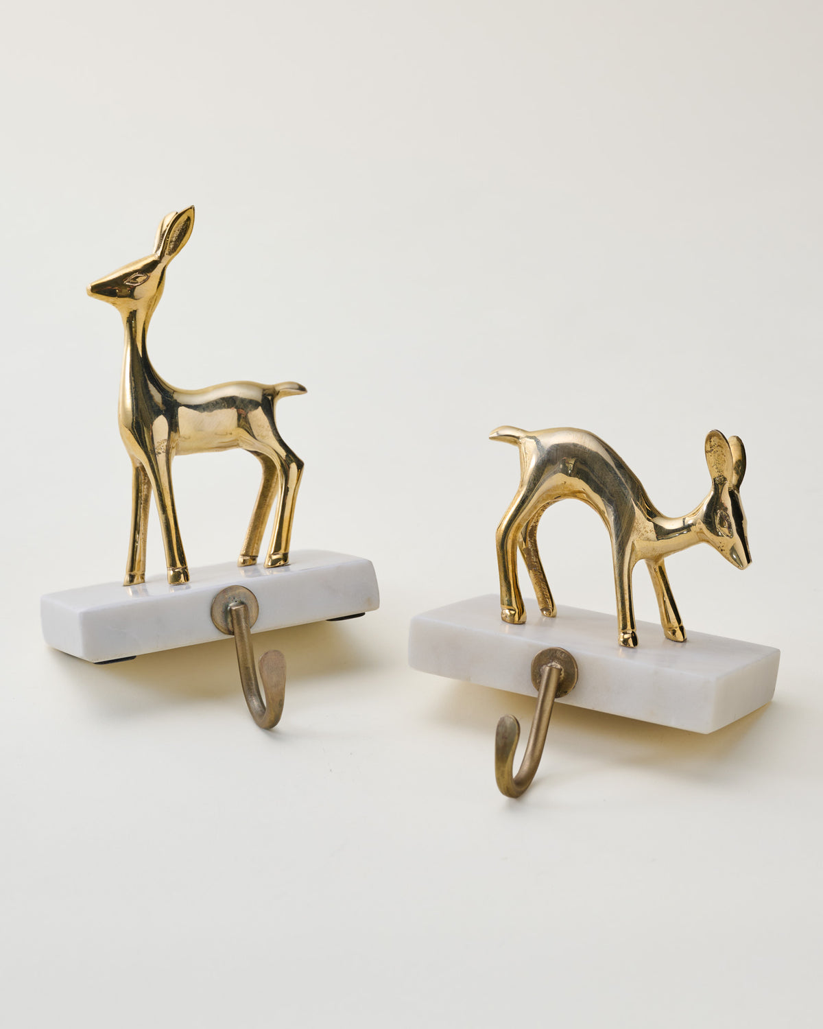 Solid Brass Fawn Stocking Holder