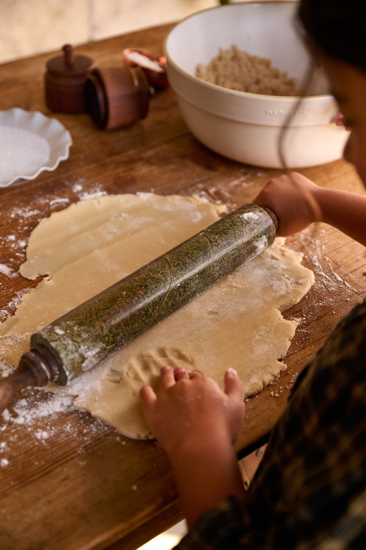 Forest Marble Rolling Pin + Tray