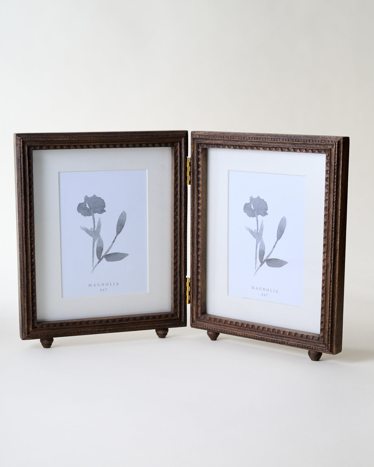 Annie Antiqued Wood Double Photo Frame