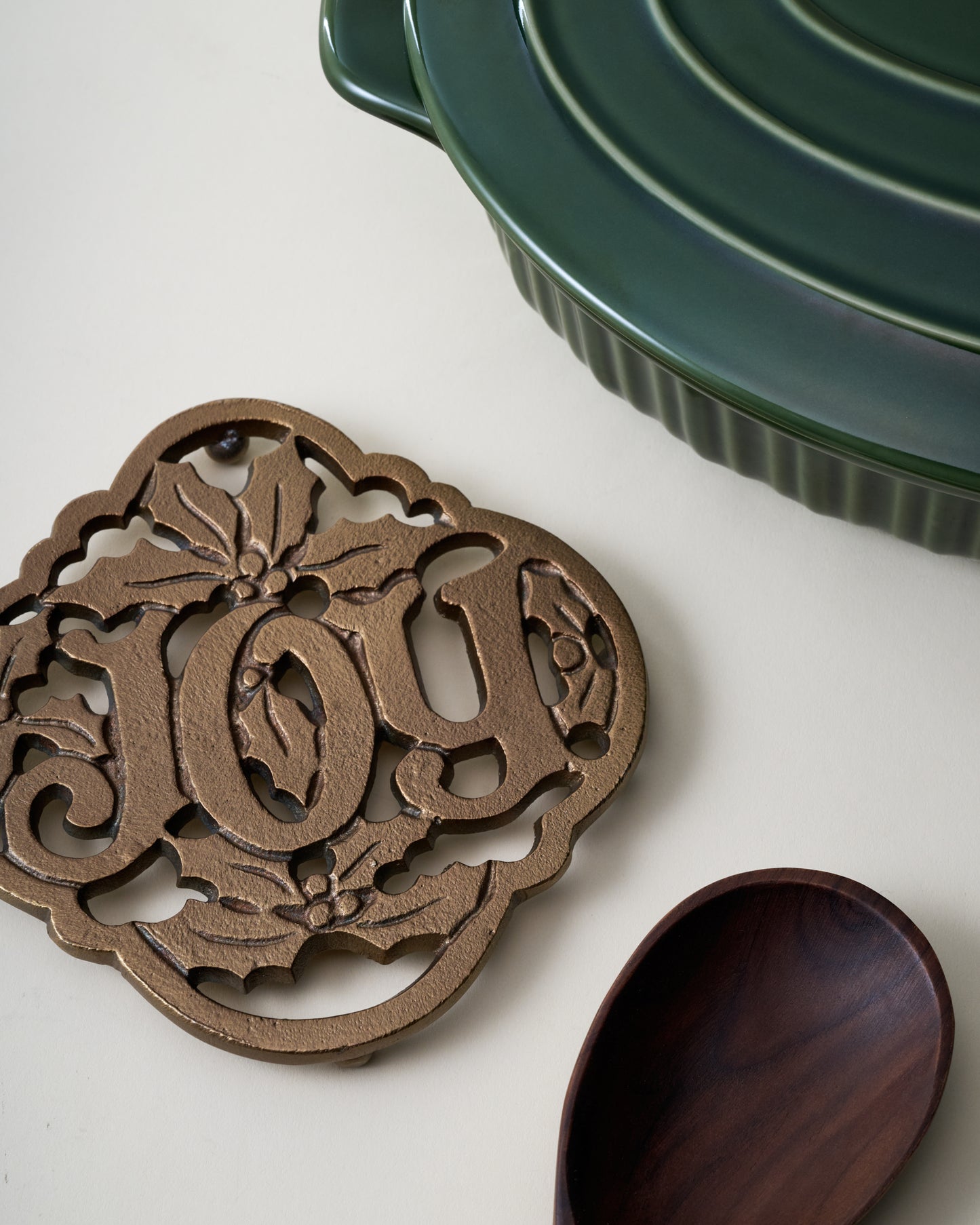 Cast Antique Brass Joy Trivet