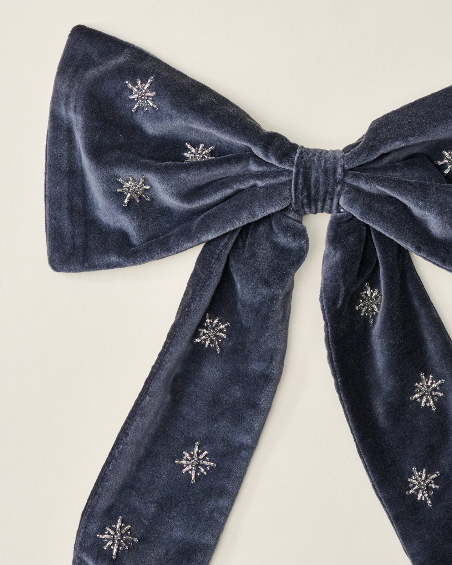 Noella Hand-Beaded Velvet Bow Tree Topper