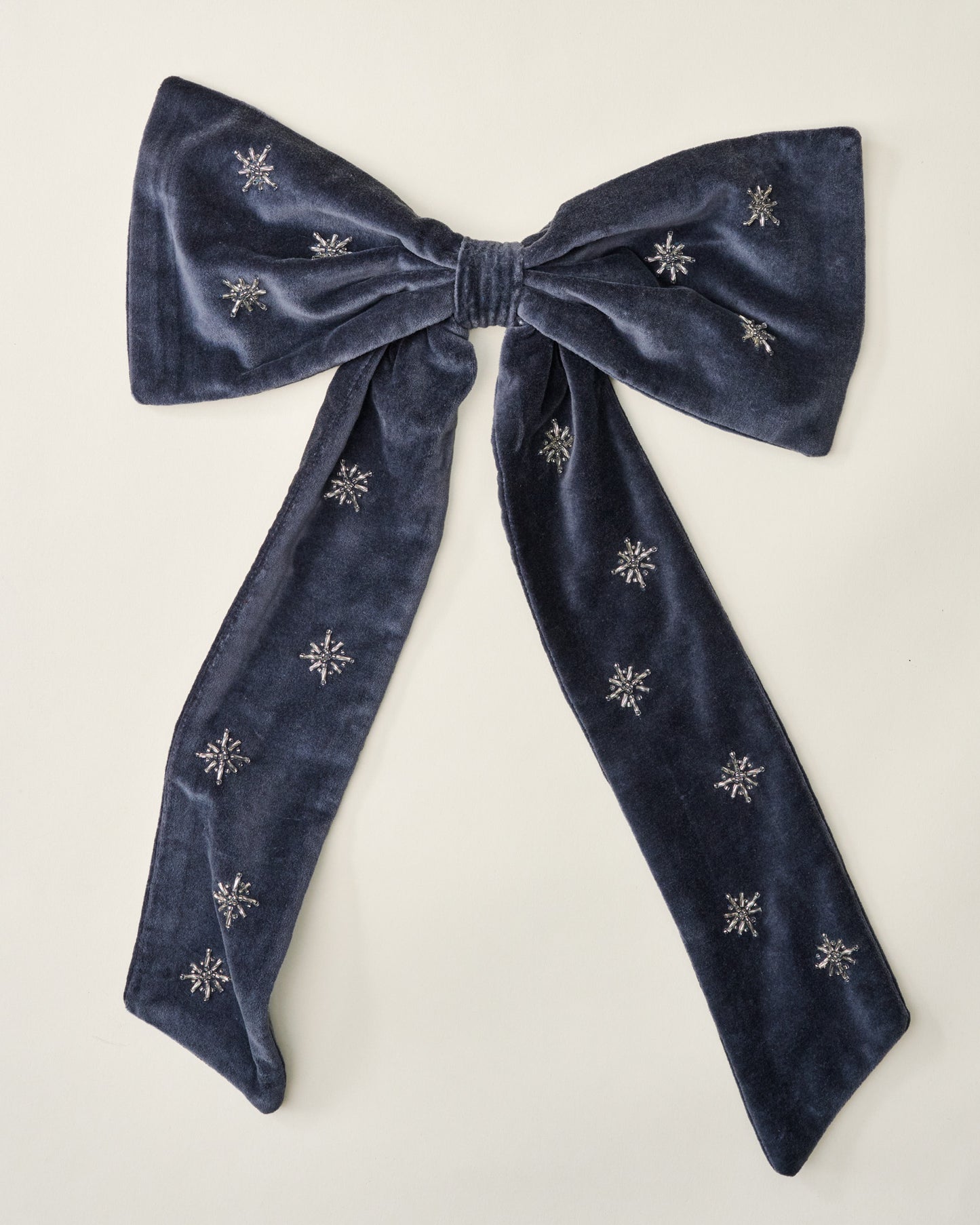Noella Hand-Beaded Velvet Bow Tree Topper