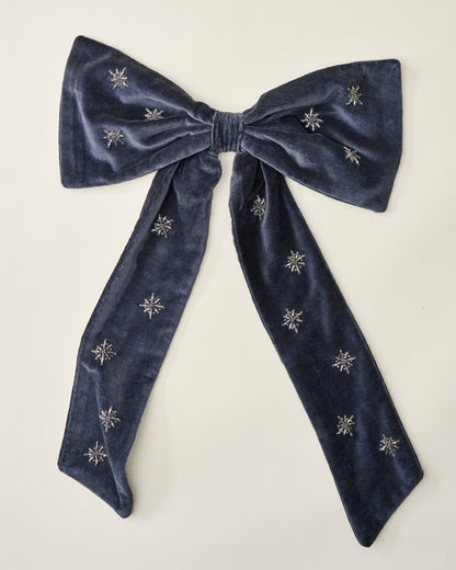 Noella Hand-Beaded Velvet Bow Tree Topper