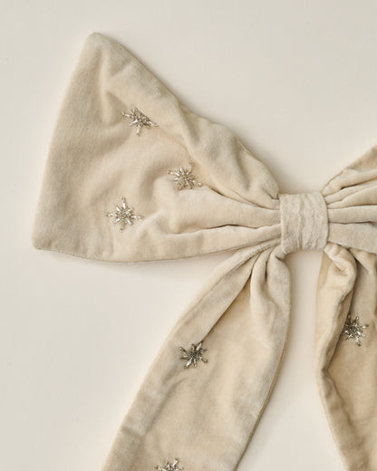Noella Hand-Beaded Velvet Bow Tree Topper